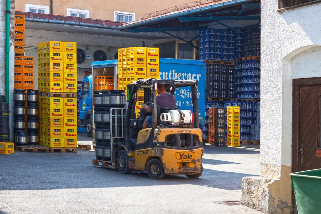 Forklift at brewery