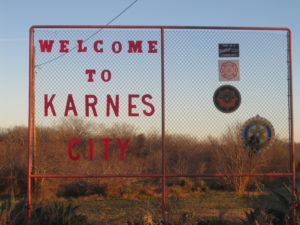 Karnes City TX welcome sign IMG 2719 scaled