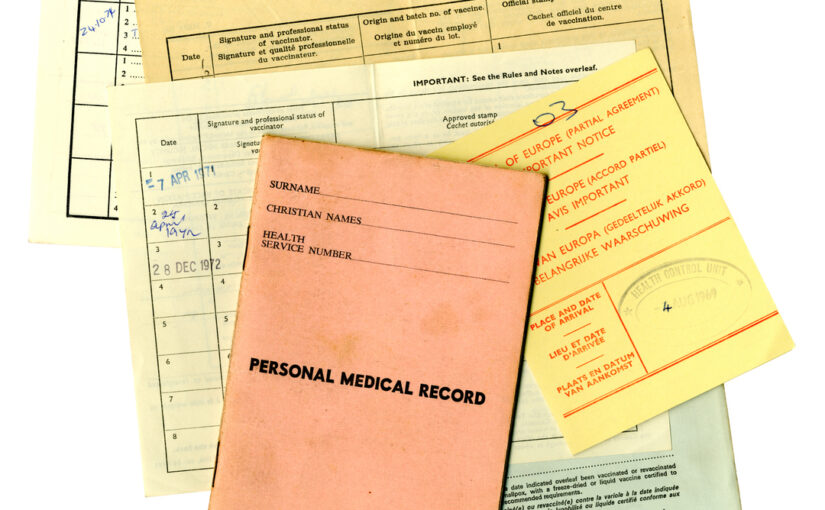 Group of old medical and inoculation documents 1970s